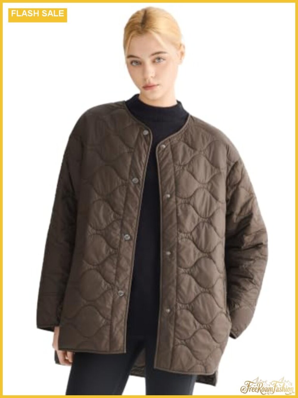 Oversized Quilted Lightweight Jacket Waterproof Puffer Coat Padded